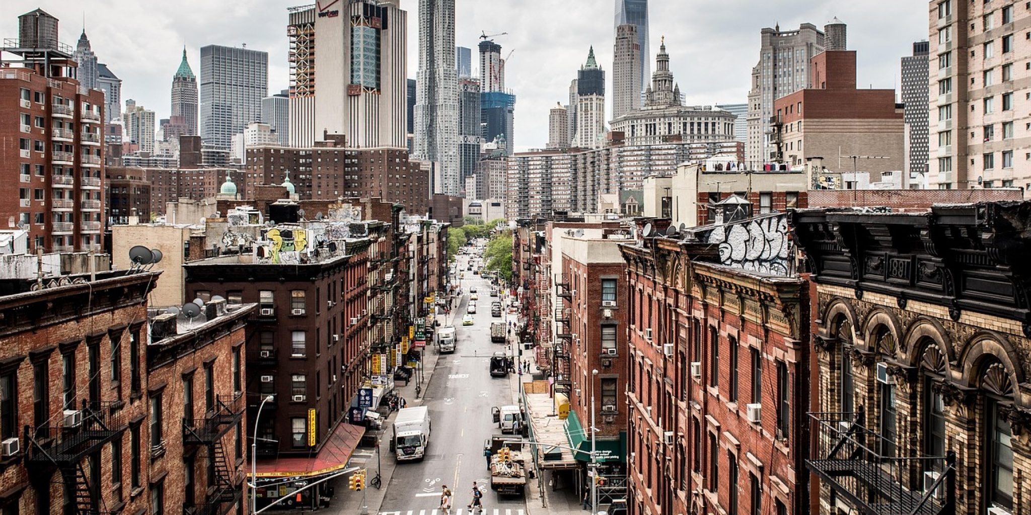 usa, manhattan, contrasts, new york, new york city, chinatown, metropolis, skyline, road, traffic, old, new, houses, building, architecture, skyscrapers, usa, new york, new york, new york, new york, new york